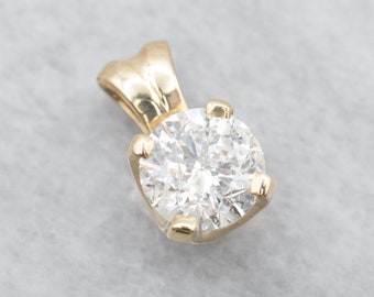 1,22 karat diamant solitairehänge, 14K gult guld