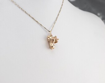 14K Gold Shoe House Charm, Old Woman Who Lived in a Shoe, Fairy