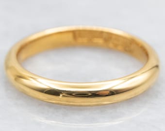 Alianza de boda de oro amarillo de 22 quilates con acabado pulido brillante, anillo apilable, talla 8