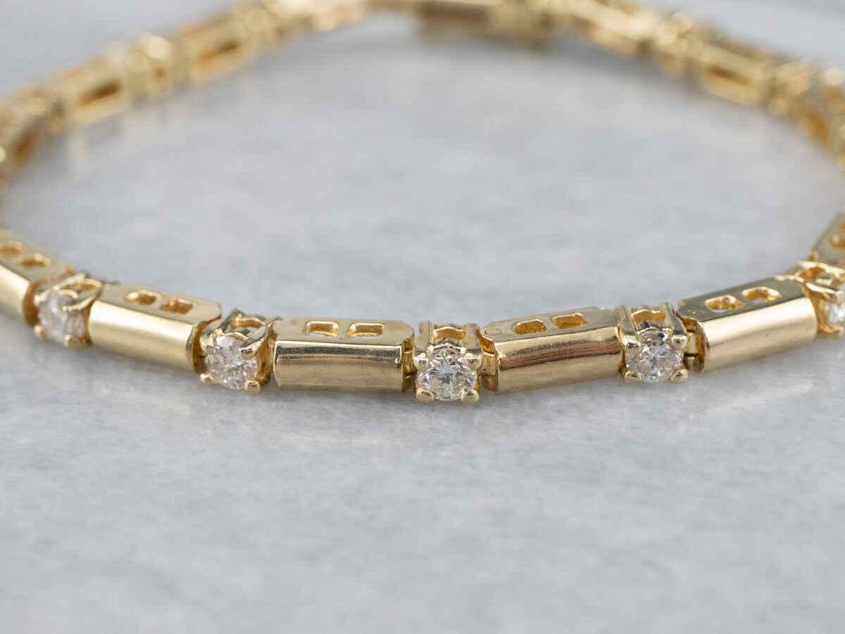 ブレスレット Side Pave Bar Bracelet #3926 1.25 CT. T.W. Diamond Pavé Bar Bracelet in 14K Gold - Sam's Club