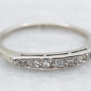 Vintage Diamond White Gold Band, Diamond Wedding Band, Vintage Wedding Ring, Stacking Ring, Anniversary Ring A57548