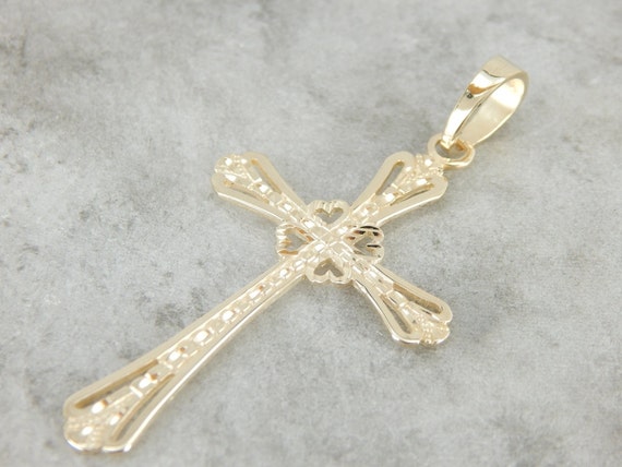Beautiful Vintage Yellow Gold Cross With Filigree Details - Etsy