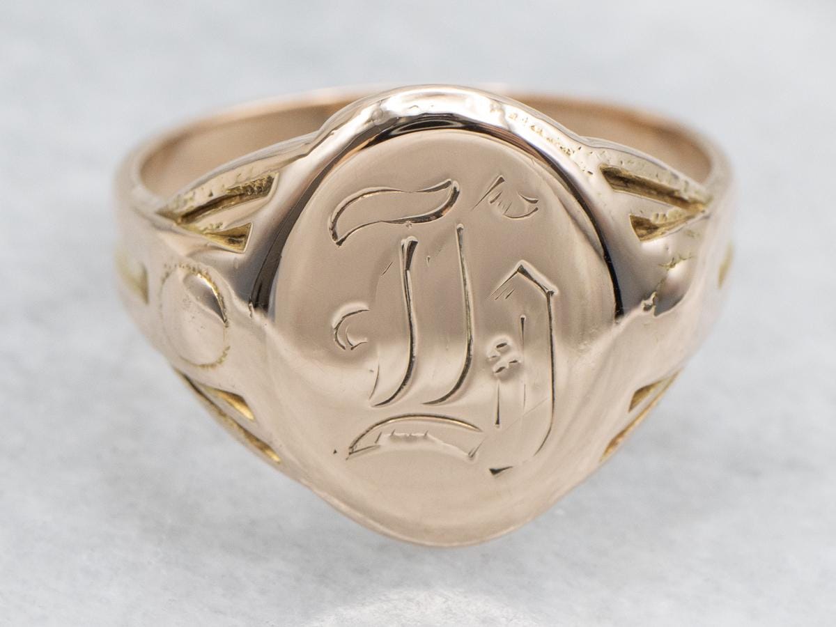 Antique 10K Gold Old English 