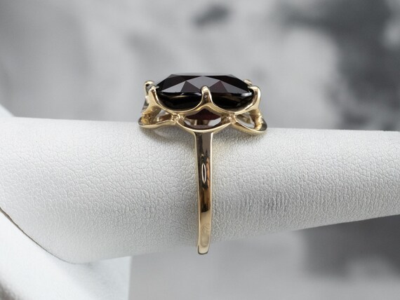 10K Yellow Gold Garnet Cocktail Ring, Statement J… - image 9