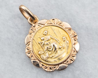 Collana Con Medaglietta Madonnina Vergine Maria In Acciaio Inossidabile Oro - Gioiello Religioso Per Donna