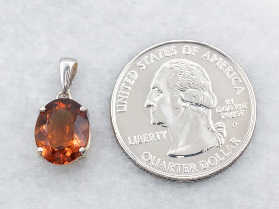 White Gold Citrine Solitaire Pendant, White Gold … - image 2