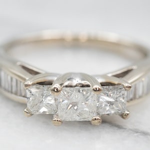 Modern Princess Cut Diamond Ring, Diamond Engagement Ring, White Gold Diamond Ring, Modern Engagement Ring, Diamond Anniversary A23779