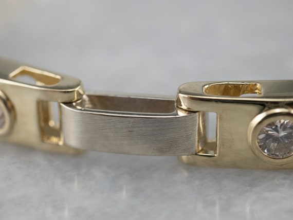 Bezel Set Diamond Link Bracelet, Yellow Gold Diam… - image 5