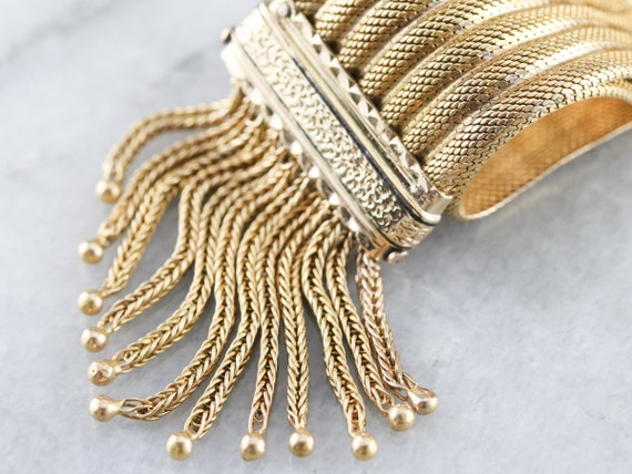 Victorian Seed Pearl Tassel Bracelet, Antique Gol… - image 3