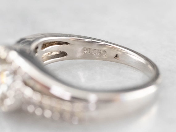 European Cut Diamond Engagement Ring, Diamond Hal… - image 5