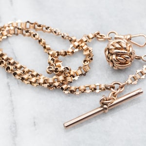 Antique T-Bar Watch Chain, Victorian Gold Pocket Watch Chain, 15 Inch Chain, Pocket Watch Chain, Watch Accessories, Statement Chain A38880