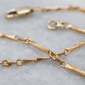 Faceted Barleycorn Chain, Gold Barleycorn Chain, Yellow Gold Chain, Layering Necklace, Pendant Chain, 10 Inch Chain, Short Gold Chain A4141