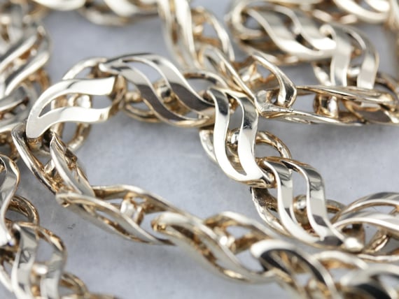 Vintage Decorative Link Chain, Yellow Gold Chain,… - image 2