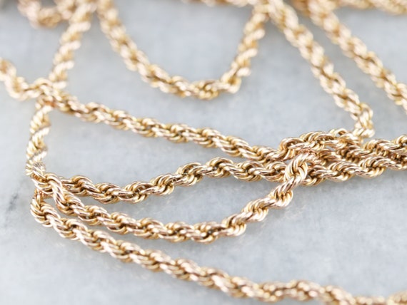 Vintage Rope Twist Chain, Yellow Gold Chain, Pend… - image 3