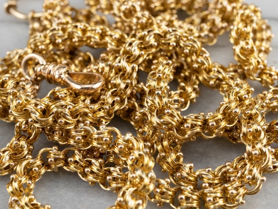 Victorian Era Chain Necklace, Ornate Victorian Ch… - image 2