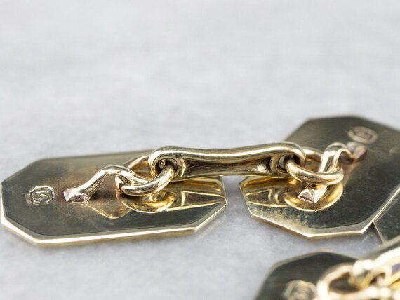 Vintage Black Enamel Gold Cufflinks, Men's Jewelr… - image 8