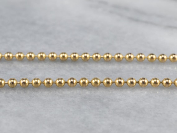 Vintage 14K Yellow Gold Beaded Chain, Beaded Ball… - image 4