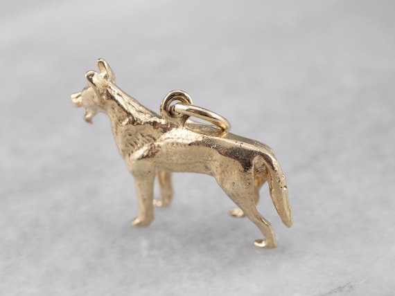 German Shepherd Gold Charm, Dog Charm, Animal Cha… - image 3