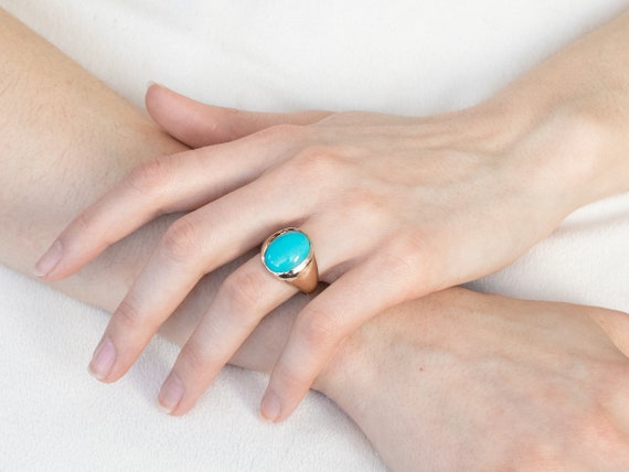 アクセサリー vintage turquoise K18 ring Vintage Ring Turquoise Bead With Clear Swarovski Crystals