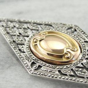Art Deco and Victorian Brooch, Sterling and Gold ENJN8Z