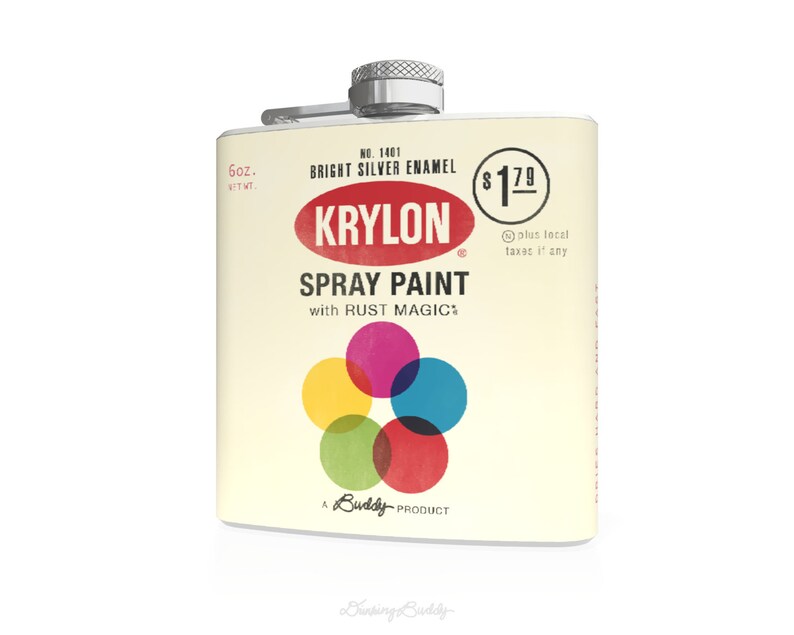 Vintage Krylon Spray Paint Can Whiskey Hip Flask 6oz Etsy
