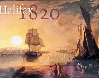 Halifax Nova Scotia Harbor, c1820. Postacard from painting by John Drake showing Citadel Hill with fortress and seaport.
