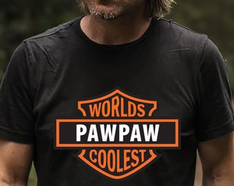 World's Coolest PawPaw Motorcycle Patch Father's Day Birthday Shirt SVG download