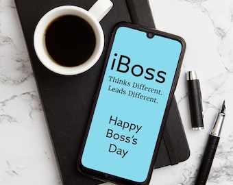 Letrero imprimible de iBoss / Regalo para el Día del Jefe inspirado en la tecnología (Descarga digital)