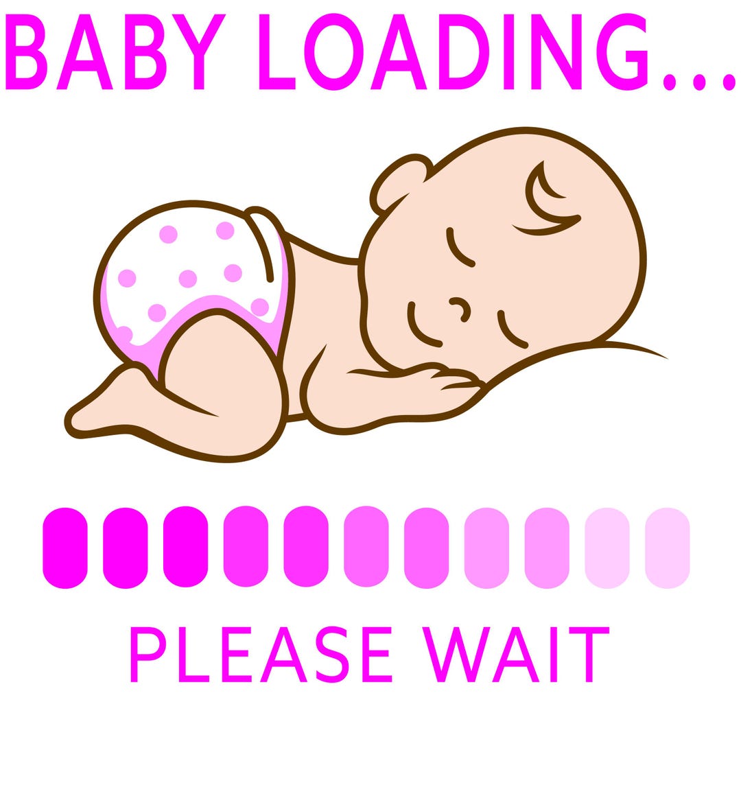 Baby Girl Loading SVG – Maternity Pregnancy Announcement (digital ...