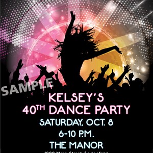 Personalized 80&#39;s Dance Party 40th Birthday Party Invitation