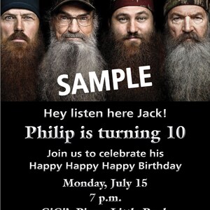 Duck Dynasty Birthday Invitation | Personalized Digital Party Invite | Printable Duck Hunting Theme