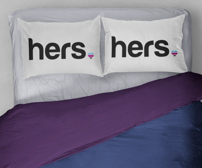 Hers and Hers Pillows Lesbian Wedding Gift Pillow Case Set Etsy