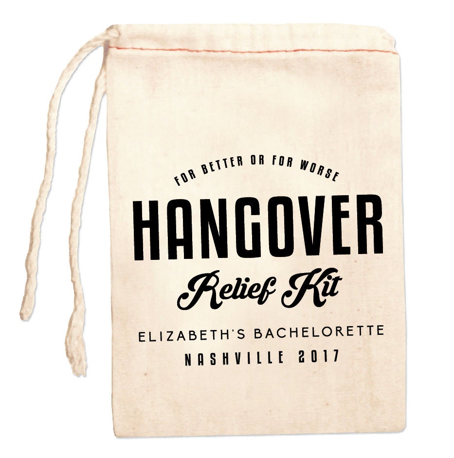 Bachelorette Hangover Kit Bag Hangover Recovery Hangover Kit Wedding Hangover Bag Hangover Recovery Kit Bag Hangover Party Bag