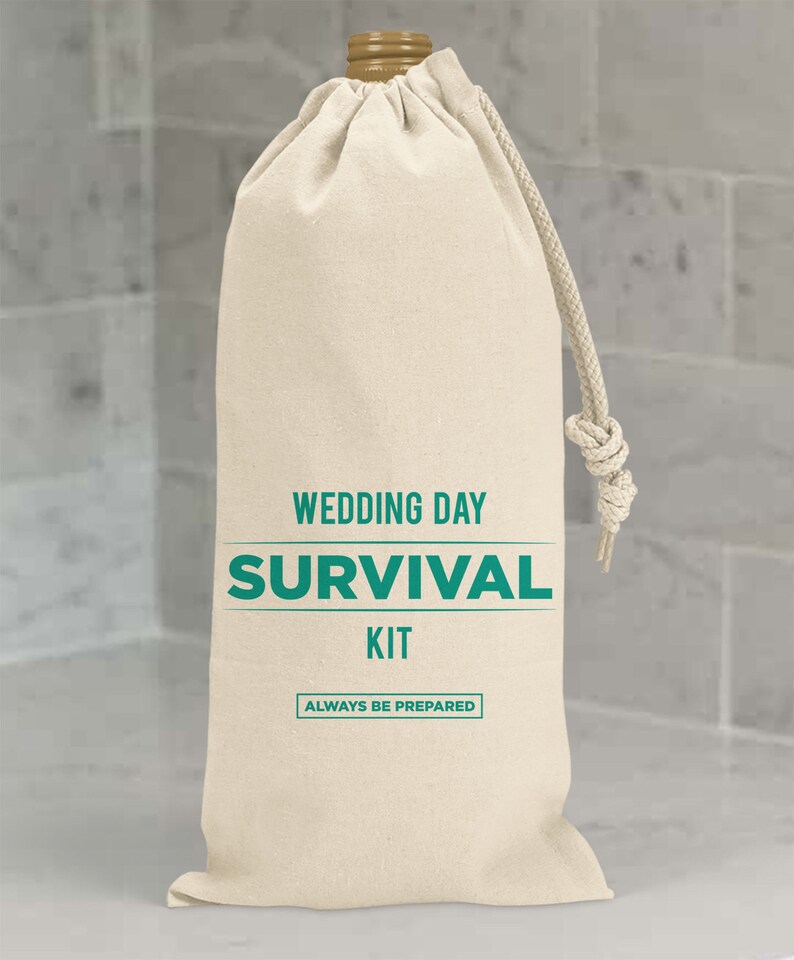 Wedding Survival Kit Canvas Wine Bags Hotel Room Wedding Welcome Bags