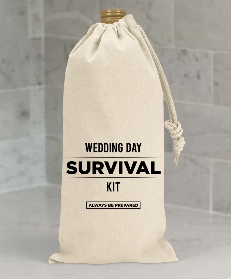 Wedding Survival Kit Canvas Wine Bags Hotel Room Wedding Welcome Bags