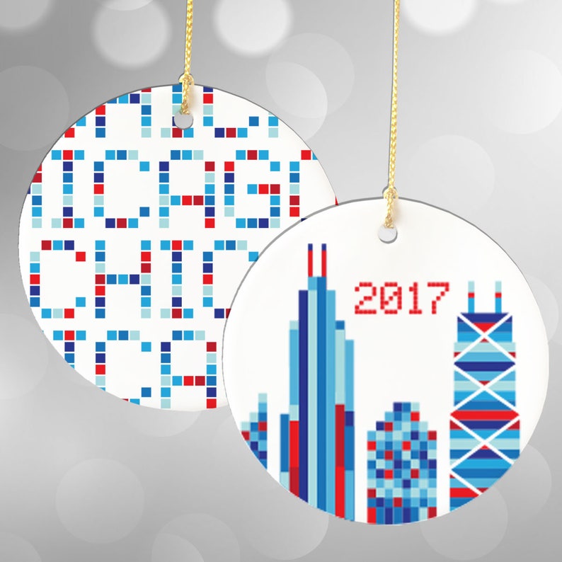 Chicago Christmas Ornament Chicago Ornament 2021 Chicago Etsy