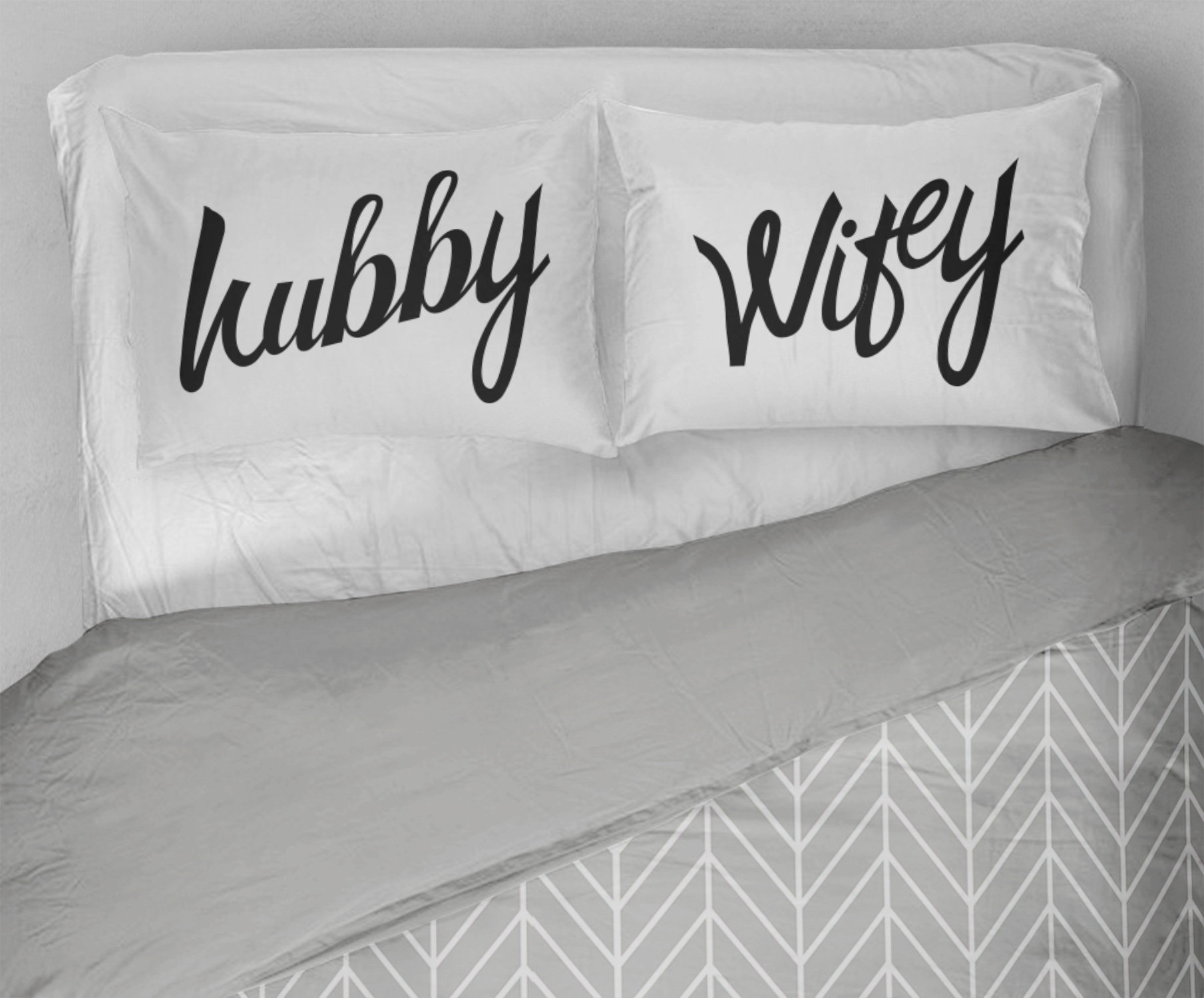 His and Hers Pillowcases Wifey Pillowcase Hubby Pillowcase Etsy