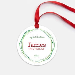 First Christmas Ornament, Baby Boy Name Ornament, 1st Christmas Baby Boy, First Christmas Ornament Baby Boy, Holiday Ornament Baby Son
