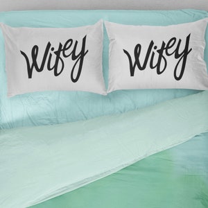 Lesbian Wedding Gift |  Wifey Pillowcase Set | Hers and Hers