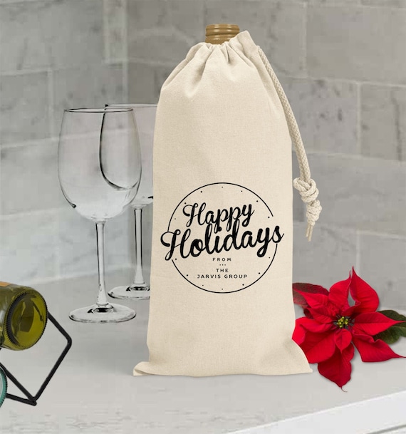 Corporate Holiday Gifts Merry Christmas Wine Bags Office