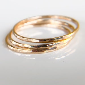 Gold Stacking Ring Valentine Jewelry Gift Ideas Gold Stacking 3 Ring Set For Her Minimalist Jewelry Sparkling Rings For Valentine Gift Ideas