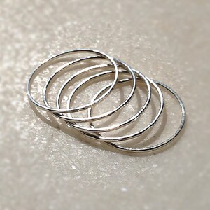 3 MICRO SKINNY Sterling Silver Stacking Rings, Summer Jewelry, Dainty ...