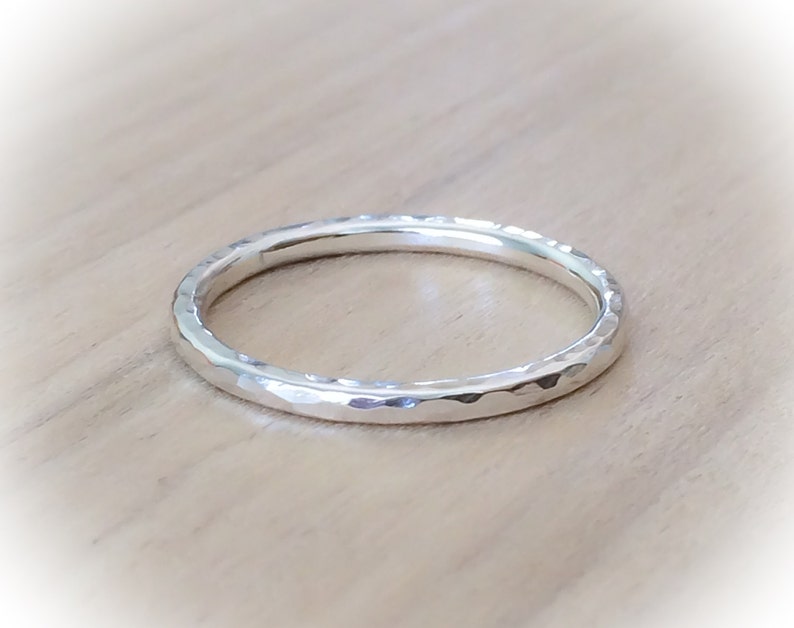 CLASSIC Hammered Sterling Silver Ring, Summer Jewelry, ONE Stacking Ring, Stackable Ring, Minimalist Jewelry, Etsy Gift Ideas, Boho jewelry image 1