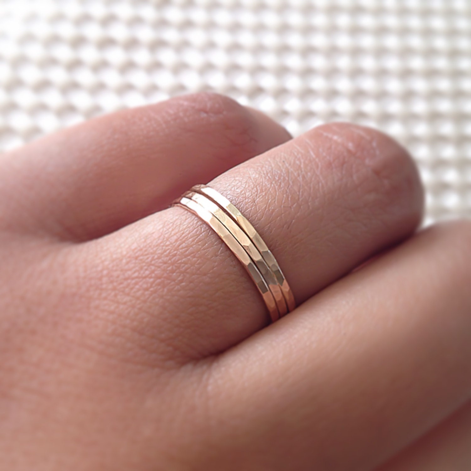 Gold Rings 14k Gold Filled Stacking 3 Ring Set Stackable Etsy