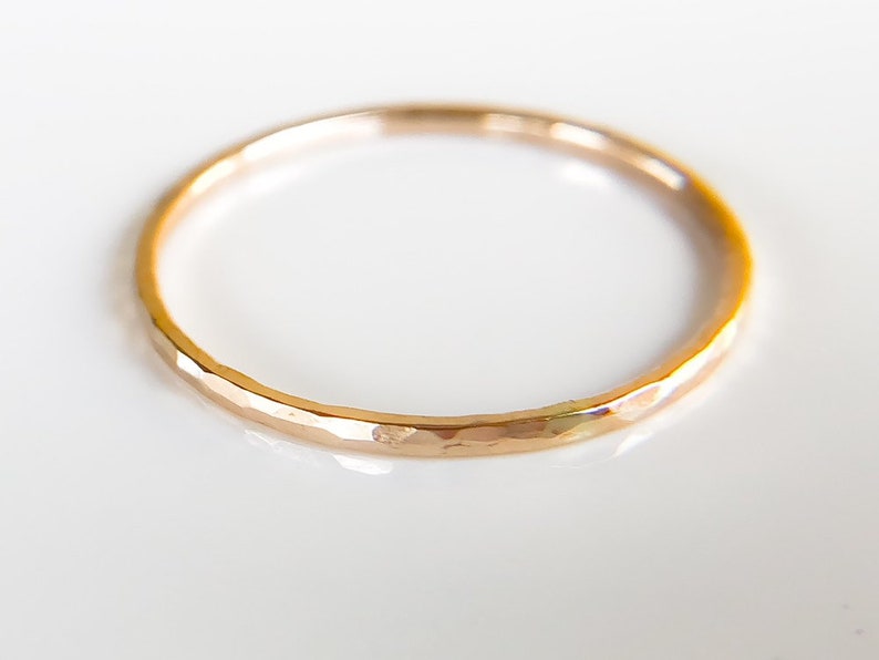Gold Rings Jewelry,Gold SKINNY Stacking Ring,Gold Ring For Her, Minimalist Jewelry,Hammered Rings,Dainty Gold Ring,Etsy Gift Ideas,Boho RIng image 6