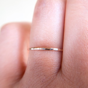 Gold Rings Jewelry,Gold SKINNY Stacking Ring,Gold Ring For Her, Minimalist Jewelry,Hammered Rings,Dainty Gold Ring,Etsy Gift Ideas,Boho RIng