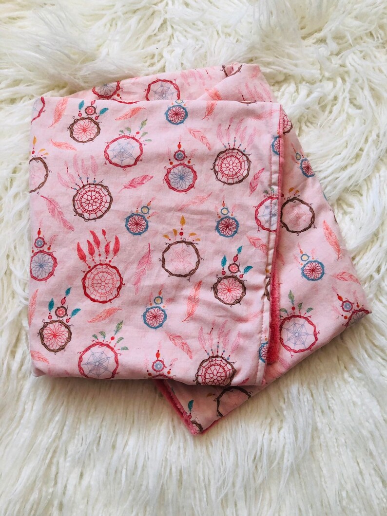 Dream catcher minky baby blanket new baby gift teal baby Etsy