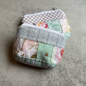 Travel bag - Mini pouch - coin purse - custom bag - patchwork