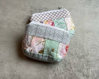 Travel bag - Mini pouch - coin purse - custom bag - patchwork