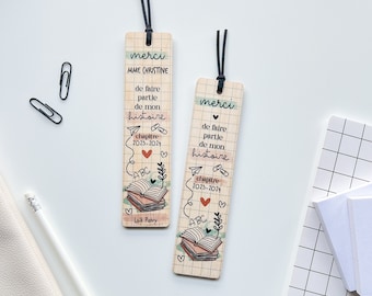 FOR ALL (and Unisex) - Wooden bookmark - Thank you for being part of my story 2023-2024 (BOOKS) - To personalize